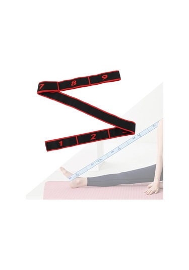 Suntek Esneme Direnç Bandı, Egzersiz Pilates Için Yoga Kayışı Kırmızı