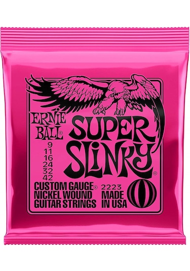 Ernie Ball 2223 Super Slinky Nickel Elektro Gitar Teli (9-42)