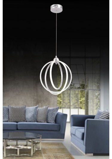 Daire 3lü Krom Kumandalı Ve Dimerli Beyaz, Sarı, Gün Işığı Ledli Plafonyer Avize Sb-ld-614 Krom