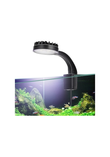 Vkemall Siyah Usb Akvaryum Led Lambası - Mavi Beyaz Işık, Yüksek Parlaklık, Alüminyum Gövde, 5w, Avrupa Standartı