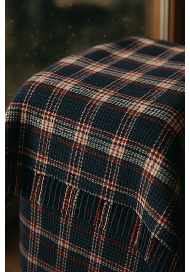 Dinarsu Cozy Life Tv Battaniyesi Kırmızı - Lacivert