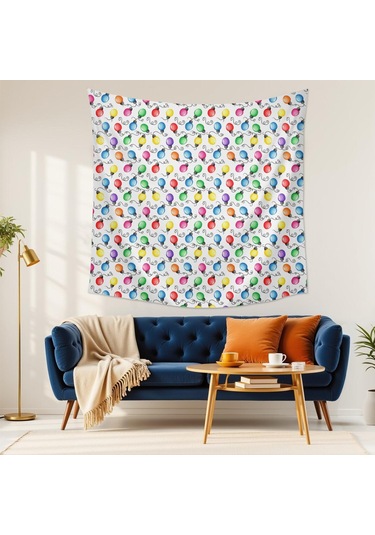 Noel Desenli 59x59 İnç Kare Duvar Halısı, Oturma Odası, Yatak Odası Ve Genç Odası İçin-a143