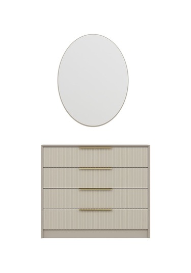 Kale Luxe Aynalı 4ç Şifonyer - Kumtaşı