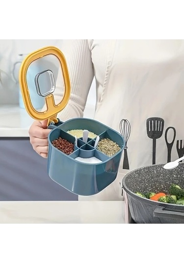 Trendooze Gaojunshop01 4'lü Baharat Kutusu Seti, Sarı Kapak, Dayanıklı Abs Mutfak Düzenleyici Sarı