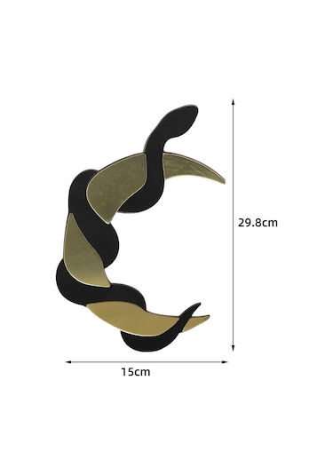 Suntek Duvar Dekor Ay Yılan Ayna Süsleme Banyo Siyah-altın
