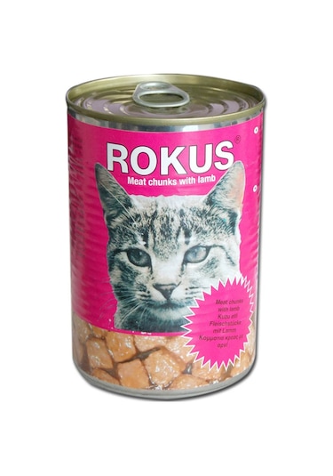 Rokus Kuzu Etli Konserve Yetişkin Kedi Maması 410 G
