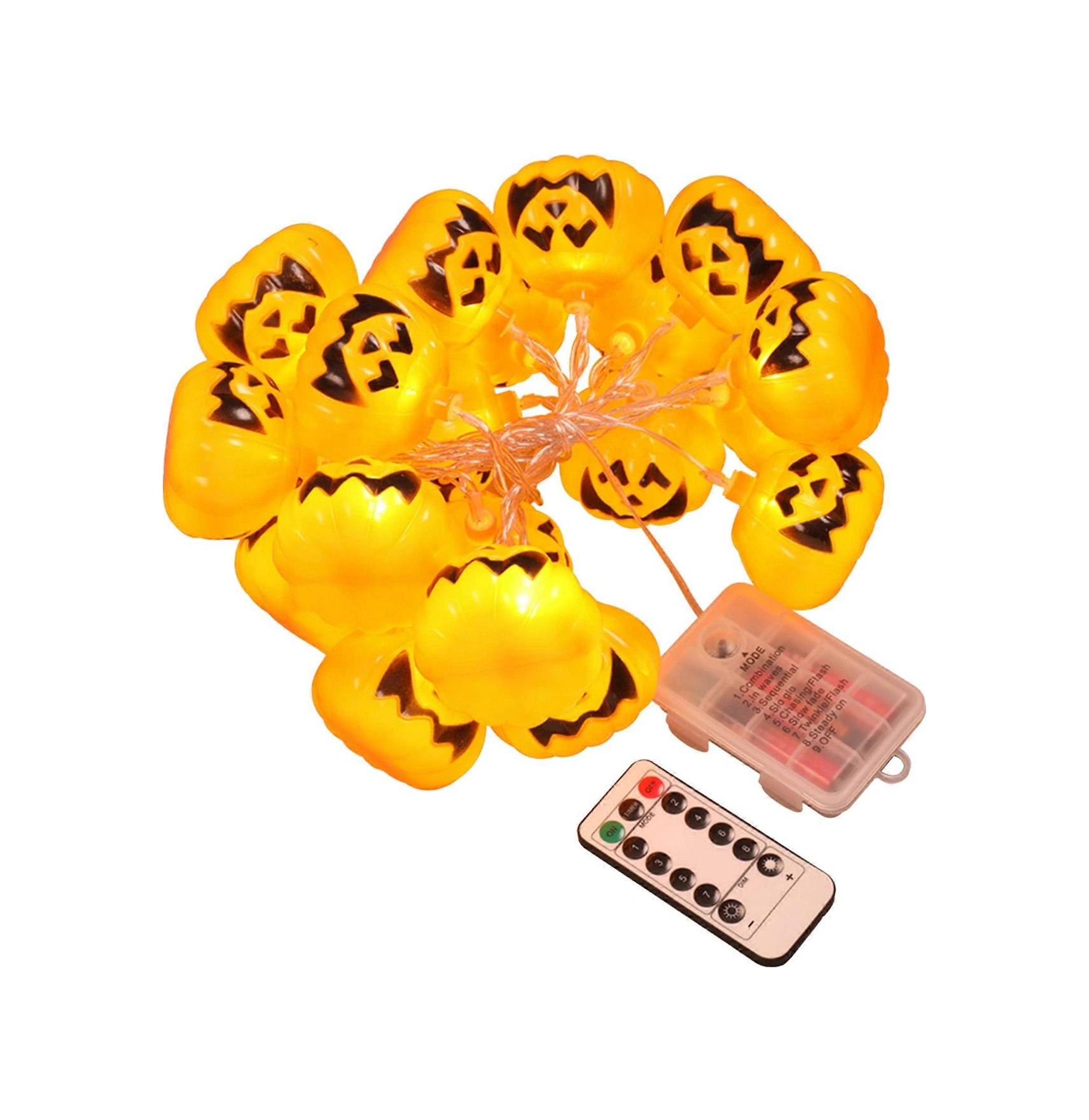 Işıklı Jack-o-lantern Işık Dizisi 2,5 M 20 Işık Cadılar Bayramı Dekorasyonu Diğer