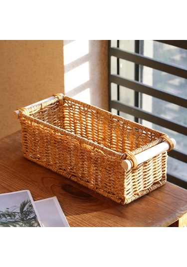 Suntek Magideal Taklit Rattan Sepetleri Depolama Sepeti Kutusu Ev Bar M