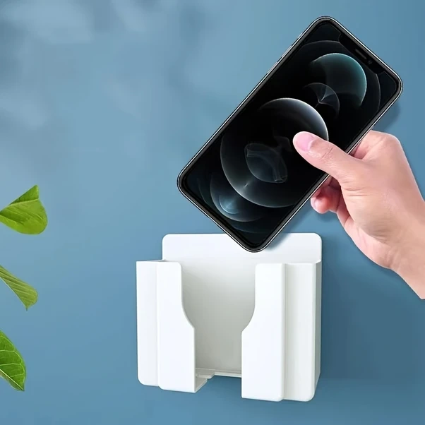 Willowhaven 1 Adet Koyu Gri Deliksiz Duvara Monte Telefon Şarj Askılığı Banyo Oturma Odası Düzenleyici Koyu Gri