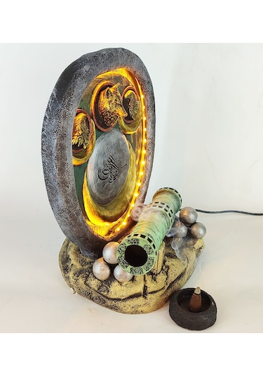 Sahi Topu Tuğra Dekoratif Işıklı Konik Tütsülük