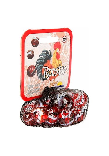 Horoz Kırmızı Misket Oyunu Cam Bilye Seti Büyük Boy Misketli 16 Parça