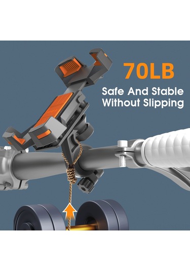 Geeksen Motor Süpürgesi, Elektrikli Bisiklet Ve Bisiklet İçin 360 Döner, Tek Tık Kilitli, Sarsıntı Emici Telefon Tutucu - Siyah Pb09plus-ad Siyah