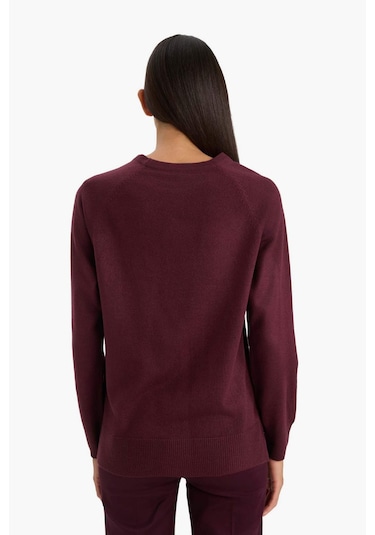 Defacto Relax Fit Bisiklet Yaka Kazak I6913az25wnbr467 Bordo