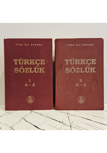 Türk Dil Kurumu Türkçe Sözlük 1 + 2 Cilt Takım - A - J + K - Z - T.d.k.