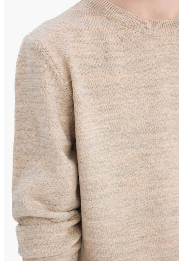 Defacto Erkek Çocuk Bisiklet Yaka Triko Kazak A4992a825wnbg50 Bej