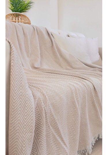 Tabu Home Dokuma Cozy Comfort Bej Koltuk Örtüsü
