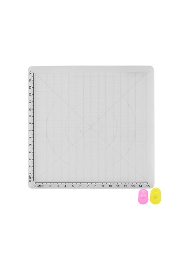 Kangvka Silikon 3d Kalem Çizim Matı D Tipi Beyaz - Çeşitli Şekil Yivleri İle Isı Dayanıklı, 2 Adet Rastgele Renkli Parmak Kapağı İle