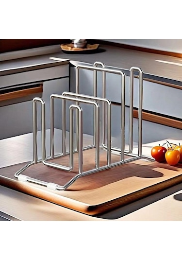 Pazly Suntek Kesme Tahtası Depolama Rafı - Tencere Tava Kapakları Bakeware Gümüş Gümüş