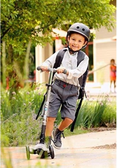 Micro Maxi Deluxe Katlanabilir Volcano Grey Gri Işıklı Scooter MM