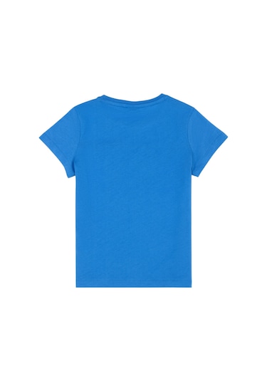 Çocuk Basic Bisiklet Yaka Tişört Saks