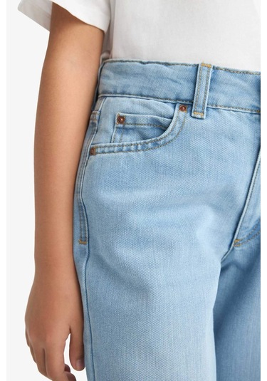 Defacto Kız Çocuk Straight Wide Standart Paça Jean Pantolon E7322a825aunm39 Mavi