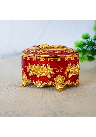 Besthome1 Elmas Desenli Metal Kutu, Gümüş Renkli Ev Dekoru, 8x7.5x5 Cm, Güzellik Aletleri Saklama Kutusu, Kaliteli Alaşım, Ev D