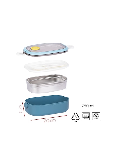 Posima 3114-1 Stainless Steel Vakumlu Lunch Box Sefer Tası  Mavi