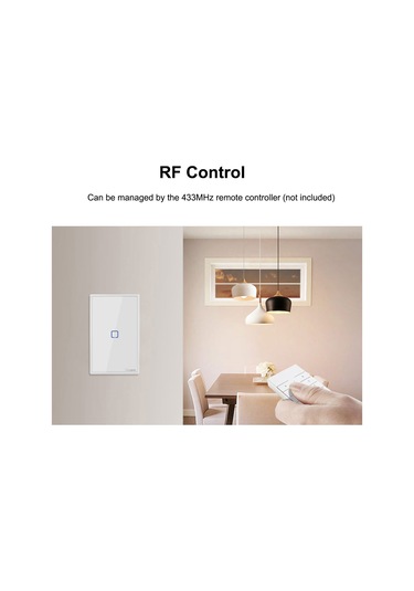 Yifomall Sonoff T2us3c-tx Akıllı Dokunmatik Duvar Anahtarı 3lü Wifi, Uzak Kumanda 433mhz , Google Home/alexa Desteği, 86 Tipi Abd Standardı