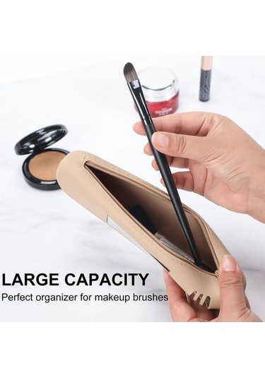 Tongxida Bosphorusboutique Tutucu Sr Sones Silikon Seyahat Saklama Makyaj Kutusu Kozmetik Fırça Düzenleyici Bej Askılı Çanta Diğer