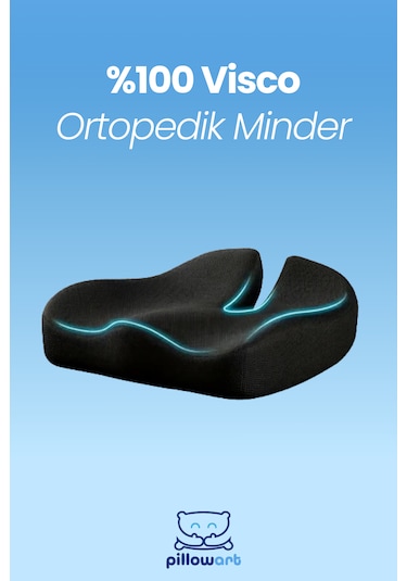 Ortopedik Oturma Simidi Sandalye Minderi Kuyruk Sokumu Yastığı Siyah