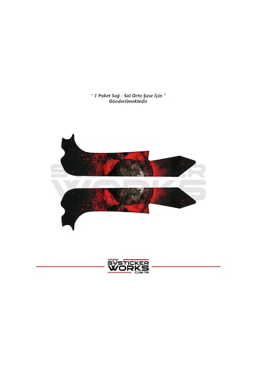 Bajaj Pulsar Rs200 Orta Şase Kaplama Punisher Desen Sticker Diğer