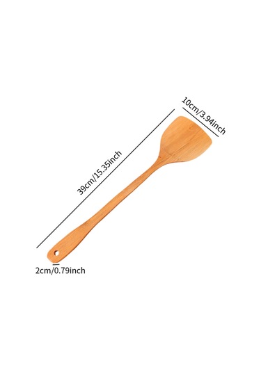 Homyl Ahşap Pişirme Küreği Aletleri Şef Hediyesi Çizilmez Kahverengi Çok Renkli