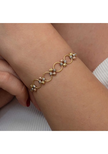 Gümüş Renkli Halka Dorika Kadın Bileklik Gümüş