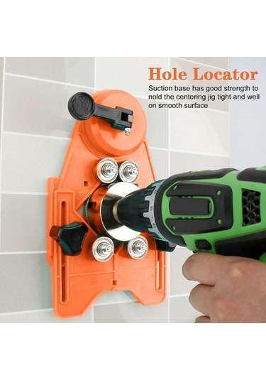 Jeehugo 16 Parça Porfir Matkap Ucu Seti - Cam, Çini, Mermer Ve Seramik Açıcı - Turuncu Konumlandırıcı İle Fonksiyonel