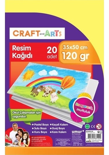Umur Craft Arts Resim Kağıdı 35x50 120gr 20li - 3 Paket