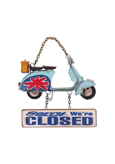 Dekoratif Metal Kapı Yazısı Scooter Vintage  Dekoratif Hediyelik