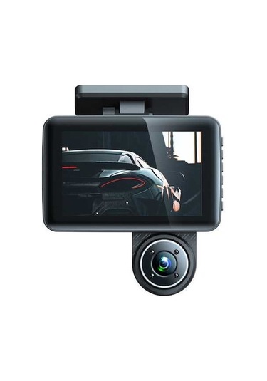 Createtech 4in Şeffaf Araba Dikiz Aynası Dash Cam Geniş Açı Kayıt Otomatik Güvenlik Kamerası