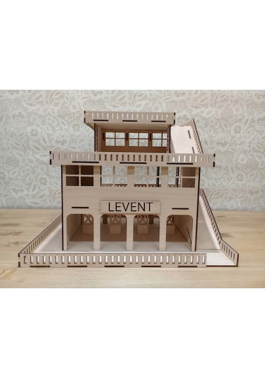 Ahşap 3 Katlı Oyuncak Otopark Kahverengi