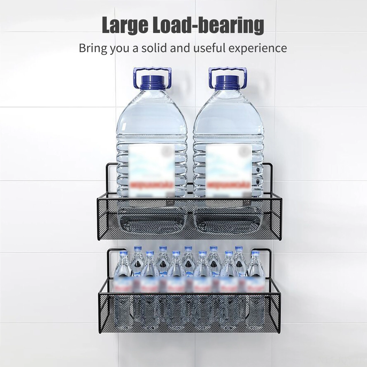 Youmex Siyah Demir Banyo Dolapı - Deliksiz Montaj, Su Tüpü Tasarımı, Geniş Kapasite, 2 Adet İz Olmayan Yapıştırıcı İle Siyah