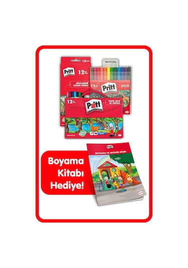 Pritt Boyama Kitabı Hediyeli Boyama Seti
