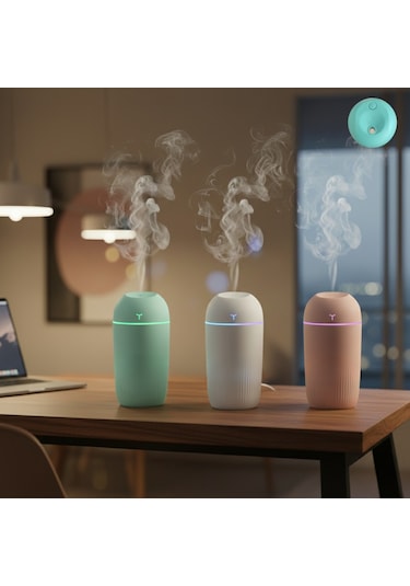 420ml Rgb Işıklı Mini Sessiz Usb Hava Nemlendirici & Aroma Difüzör
