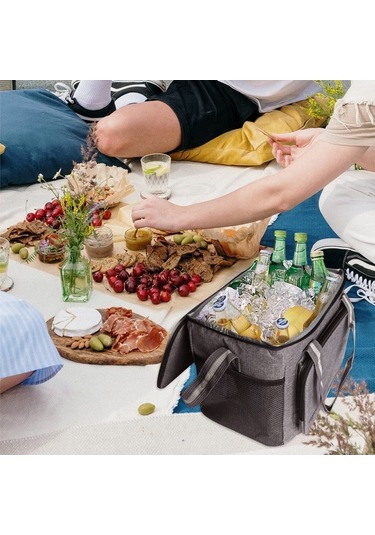 Jzcat- Pp Çanta 15 L, Soğutucu Çanta, Küçük, Katlanabilir, Yemek Siyah