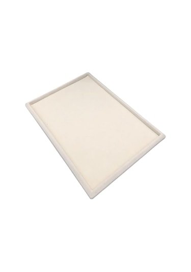 Yerli Üretim Süet Kumaş Krem Renk 34/24 Cm Takı Servis Sunum Tabl Krem