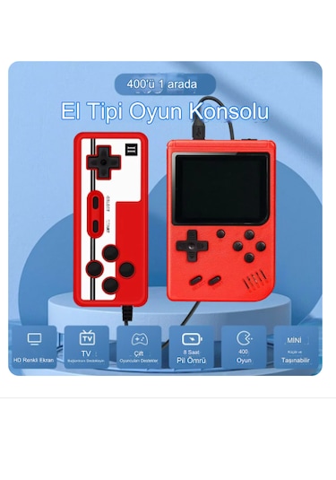 400 Oyunlu Atari Sup Game Box Konsollu Model Tv Bağlanan El Konso