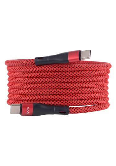 Bmcc-04 Kirmizi Usb-c-c Manyetik Kablo 1 M, 100 W Süper Hızlı Ş