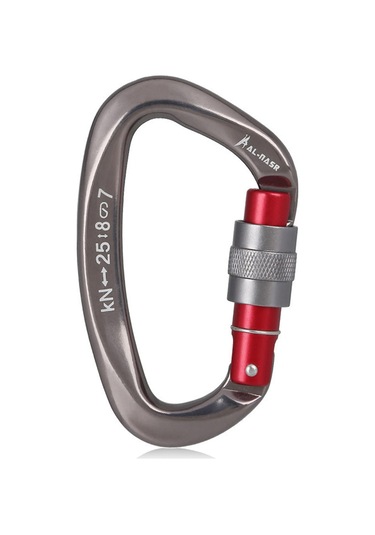 Leezsing Aviation Alüminyum 25kn Dayanıklı D Tipi Kilitli Dağcı Kilit, Tek Elle Kullanılabilir, Outdoor Spor Ve Çanta İçin Gri Çok Renkli