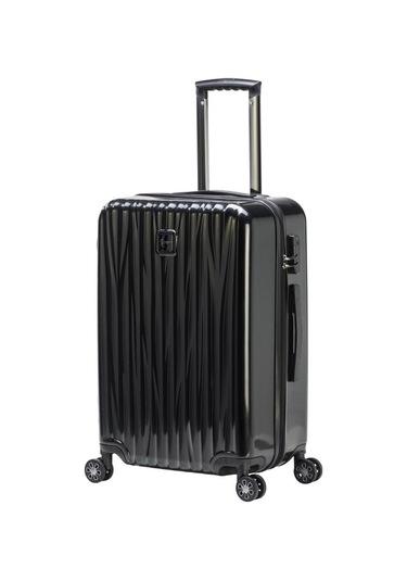 Orta Boy %100 Polikarbon Valiz Parlak Siyah 1815 Siyah