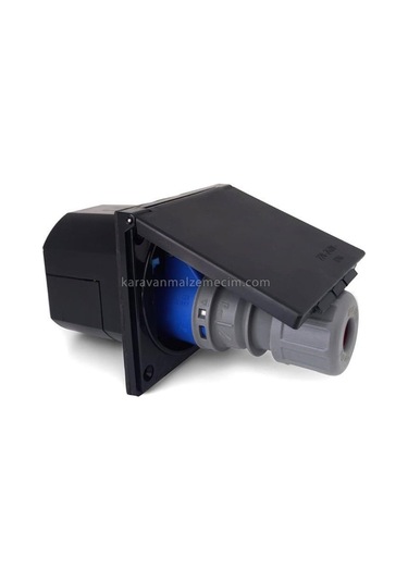 Dış Elektrik Prizi Kapaklı Gömme Emniyetli 16ah - Siyah