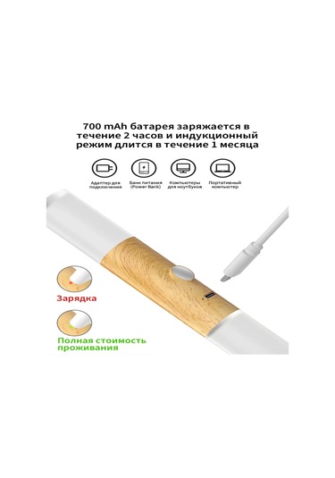 Reedark Akrilik İki Başlı Hareketli Led Gece Lambası, Usb Şarjlı Dönebilen Duvar Tipi, Akıllı İnsan Algılama Ve Sürekli Açık Mod, Staircase Koridor Işığı Ahşap