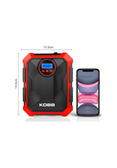 Kobb KB200 12V 150 Psi Ayarlanabilir Dijital Basınç Göstergeli Kompresör Hava Pompası